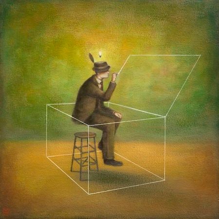 'Thinking outside the box makes me light-headed' -- Duy Huynh 'Thinking Outside the Box' by Duy Huynh