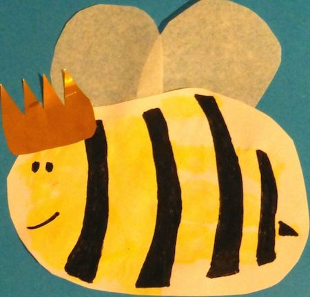 It's a birthday crown A bee wearing a (birthday) crown