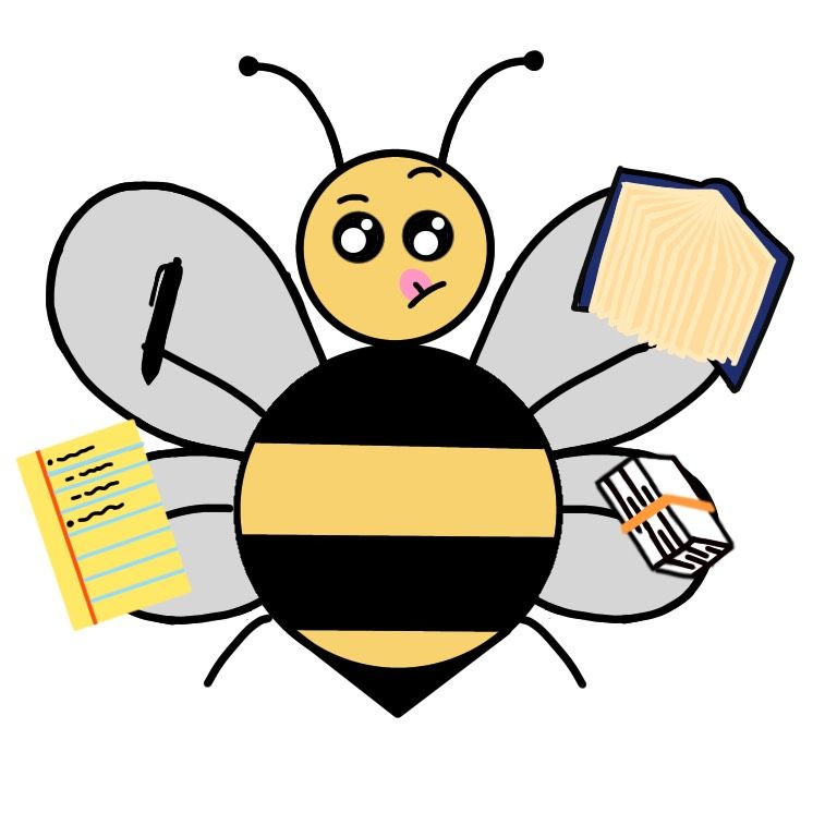 First tip: have six arms/legs A bee holding notes and books and such